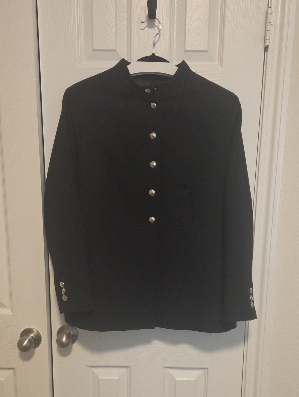 Mango Black Jacket with Silver Logo Detail
